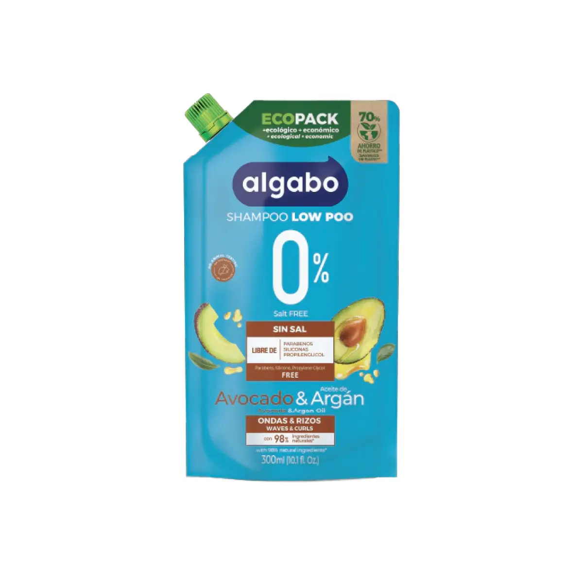 ALGABO SHAMPOO 0% DP X300 AVOCADO Y ARGAN
