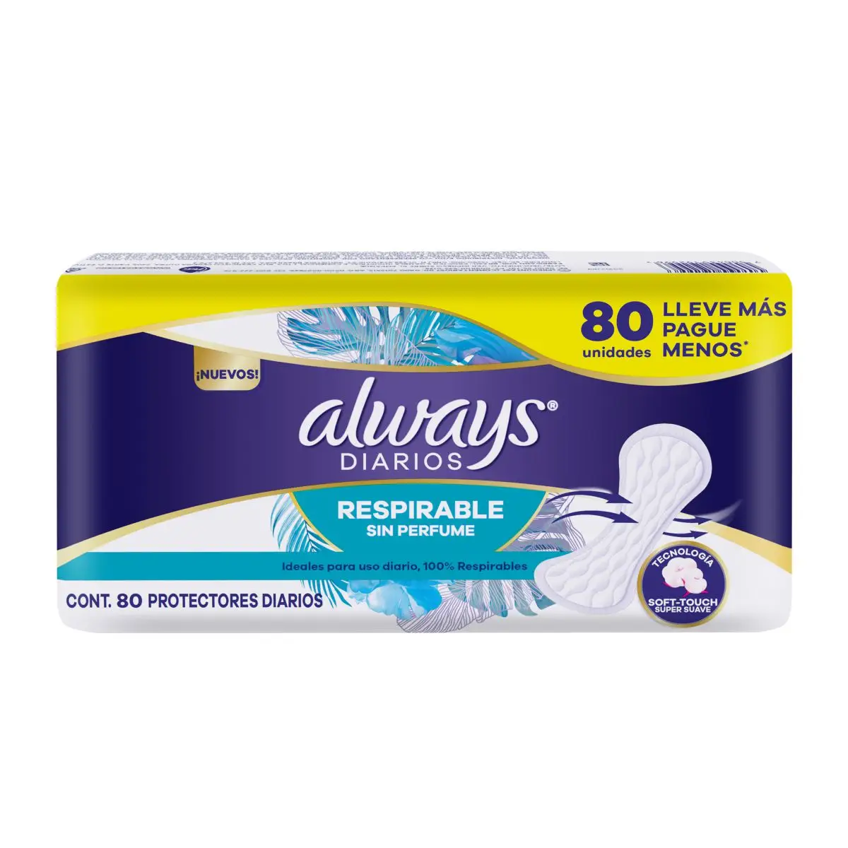 ALWAYS PROTECTORES DIARIOS X80 RESPIRABLE SIN PERFUME