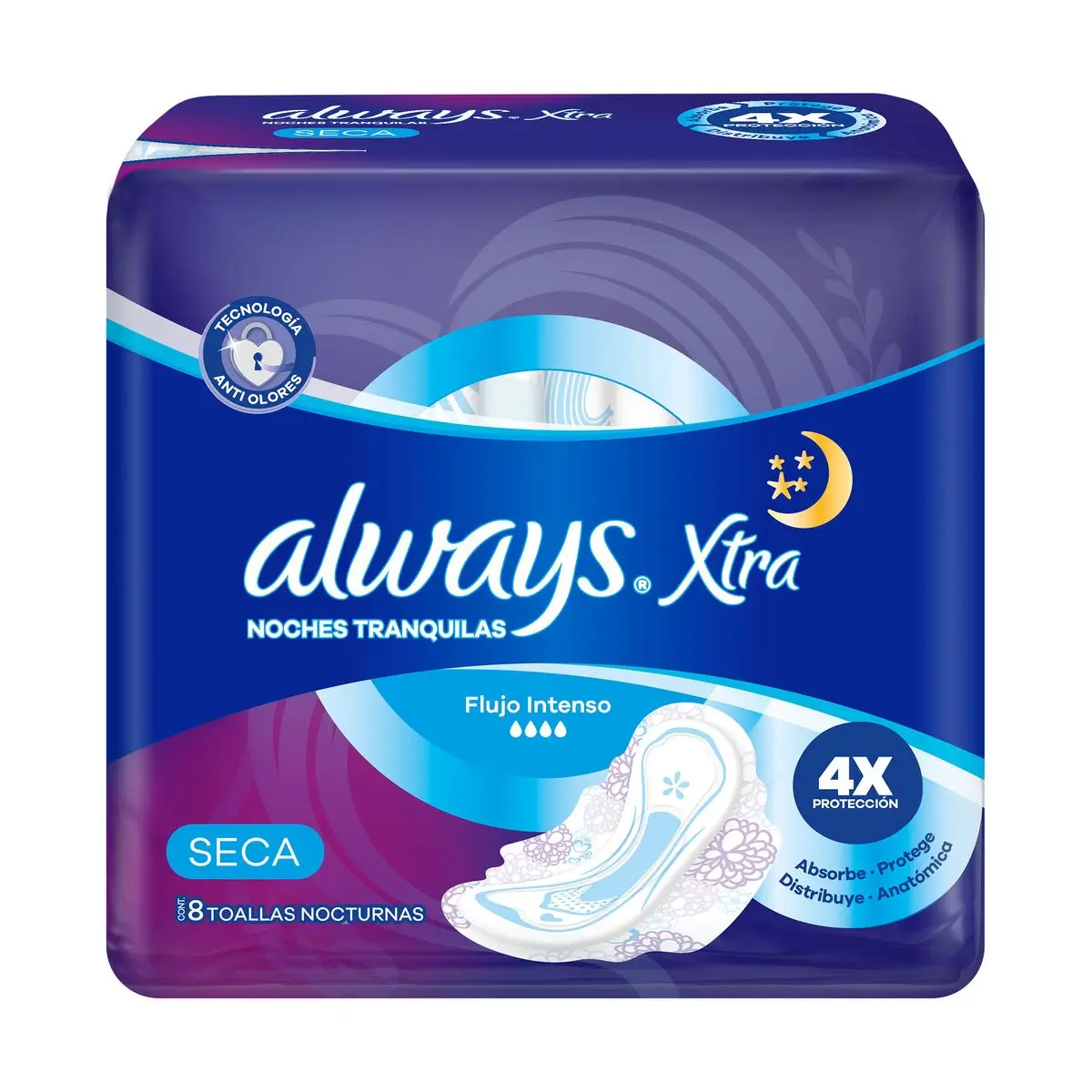 ALWAYS X8 XTRA TRIPLE PROTECCION NOCHE SECA