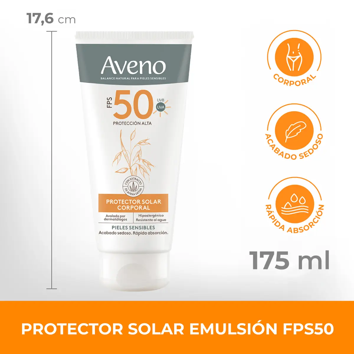 AVENO PROTECTOR SOLAR CORPORAL F50 x 175ML