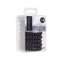BASICARE COLITAS DE PELO ESPIRAL NEGRAS X8