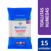 BIALCOHOL TOALLAS ANTIBACTERIALES X15U.