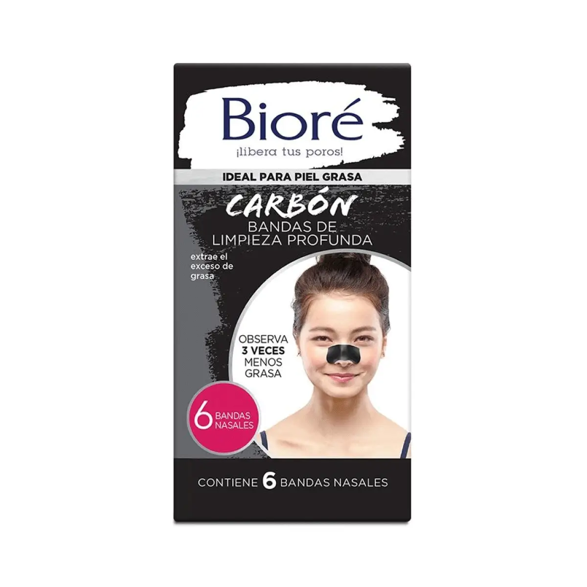 BIORE BANDAS DE LIMPIEZA DE CARBÓN X 6U