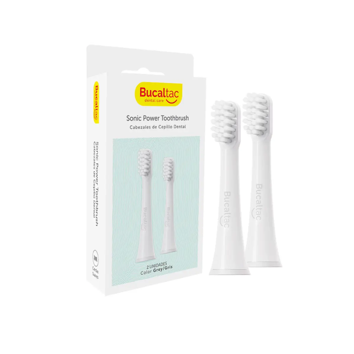 BUCAL TAC CEPILLO ELECTRICO GRIS REPUESTO X2 