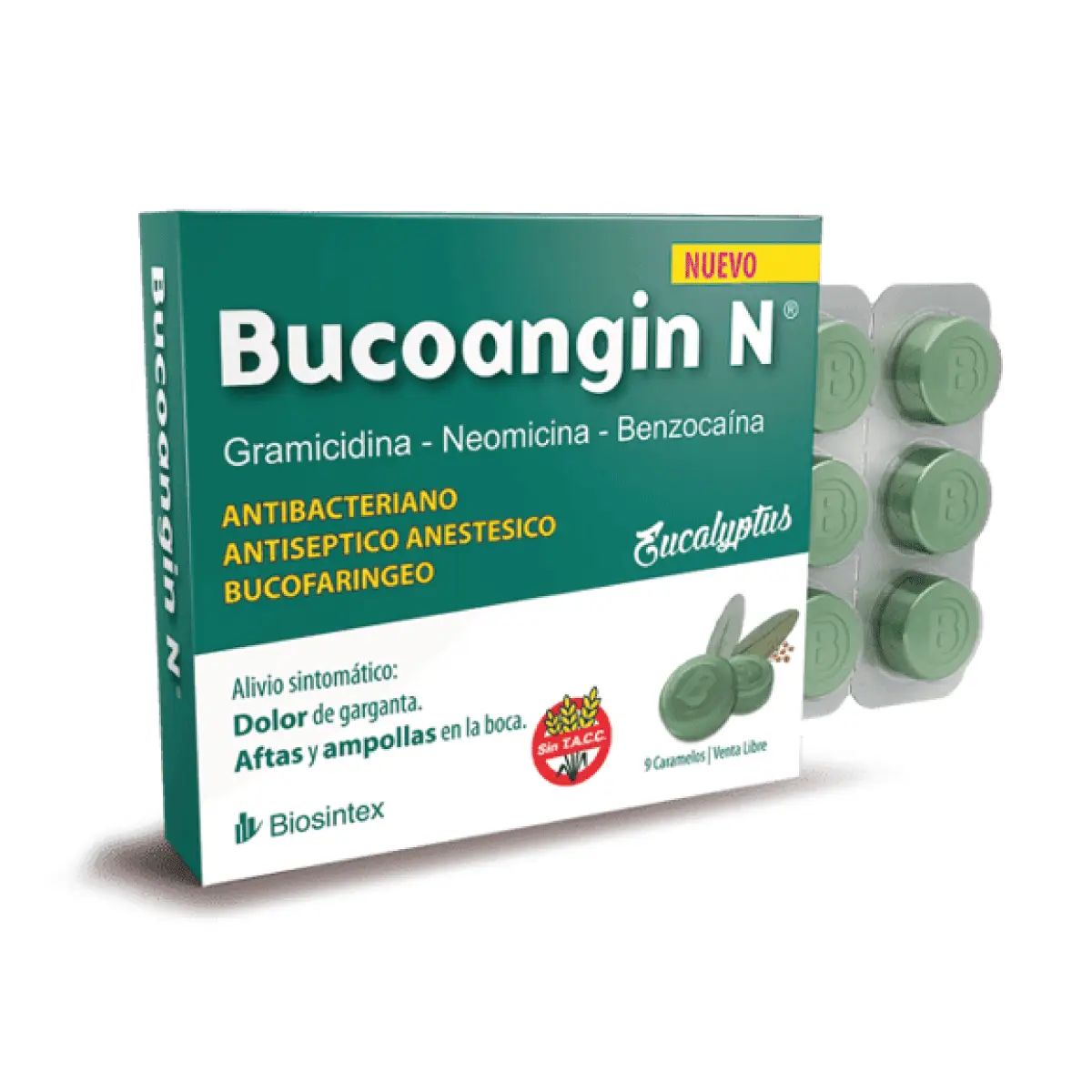 BUCOANGIN N CARAMELOS ANTIBIOTICOS EUCALIPTO X 9 U