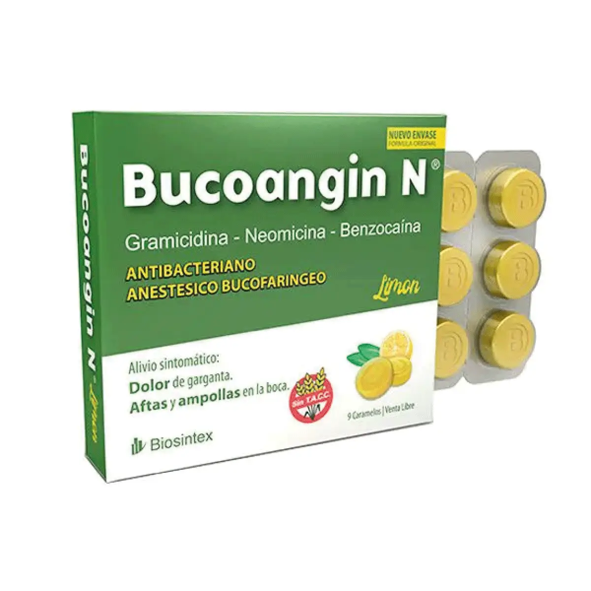 BUCOANGIN N CARAMELOS ANTIBIOTICOS LIMON X 9 U