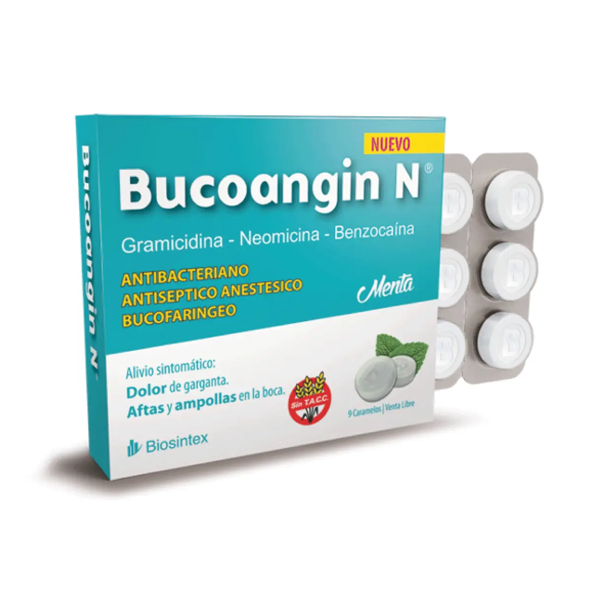 BUCOANGIN N CARAMELOS ANTIBIOTICOS MENTA X 9 U