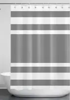 BUNGUIS CORTINA DE BAÑO RAYADA GRIS