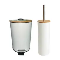 BUNGUIS SET ESCOBILLA DE BAÑO + TACHO NORDICO BLANCO
