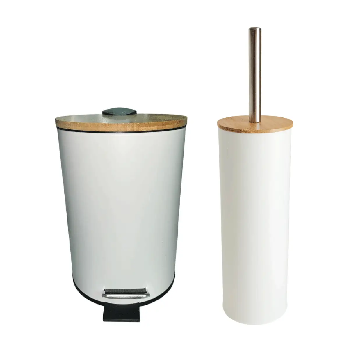 BUNGUIS SET ESCOBILLA DE BAÑO + TACHO NORDICO BLANCO