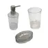 BUNGUIS SET JABONERA+DISPENSER+VASO PORTA CEPILLOS CRISTAL