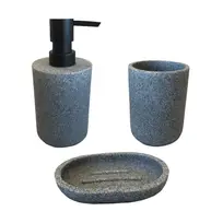 BUNGUIS SET JABONERA+DISPENSER+VASO PORTA CEPILLOS GRIS