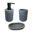 BUNGUIS SET JABONERA+DISPENSER+VASO PORTA CEPILLOS GRIS