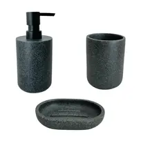 BUNGUIS SET JABONERA+DISPENSER+VASO PORTA CEPILLOS NEGRO