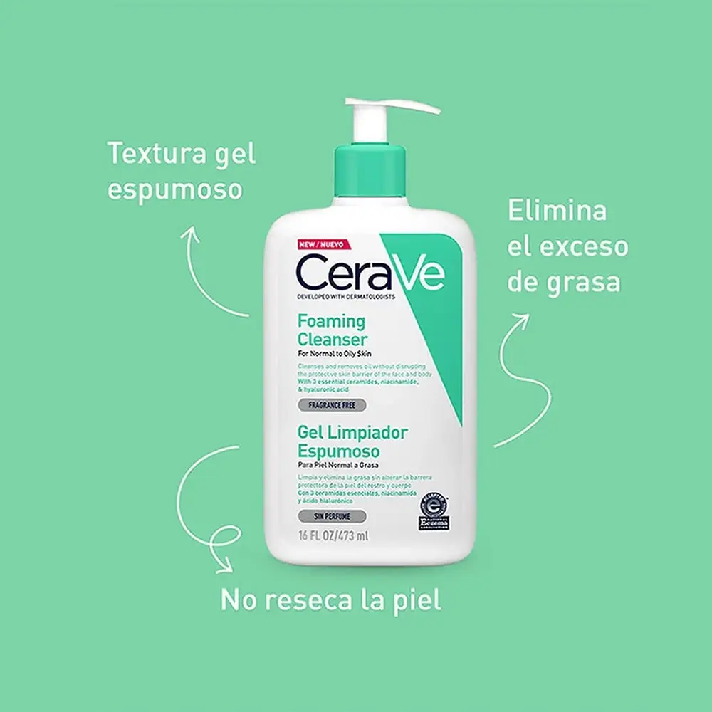 CERAVE GEL LIMPIADOR ESPUMOSO X473 ML