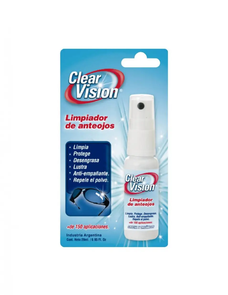 CLEAR VISION LIMPIADOR DE ANTEOJOS X25ML