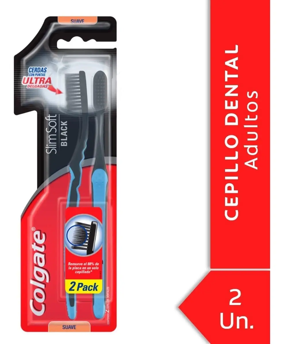 COLGATE CEPILLO SLIM SOFT 2X1BLACK