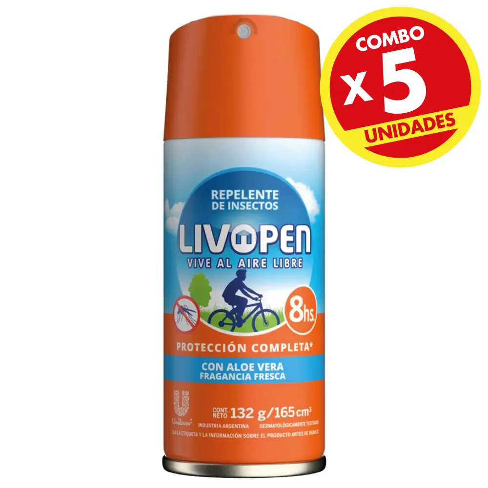 COMBO X5U REPELENTE LIVOPEN PROTECCION COMPLETA 8HS