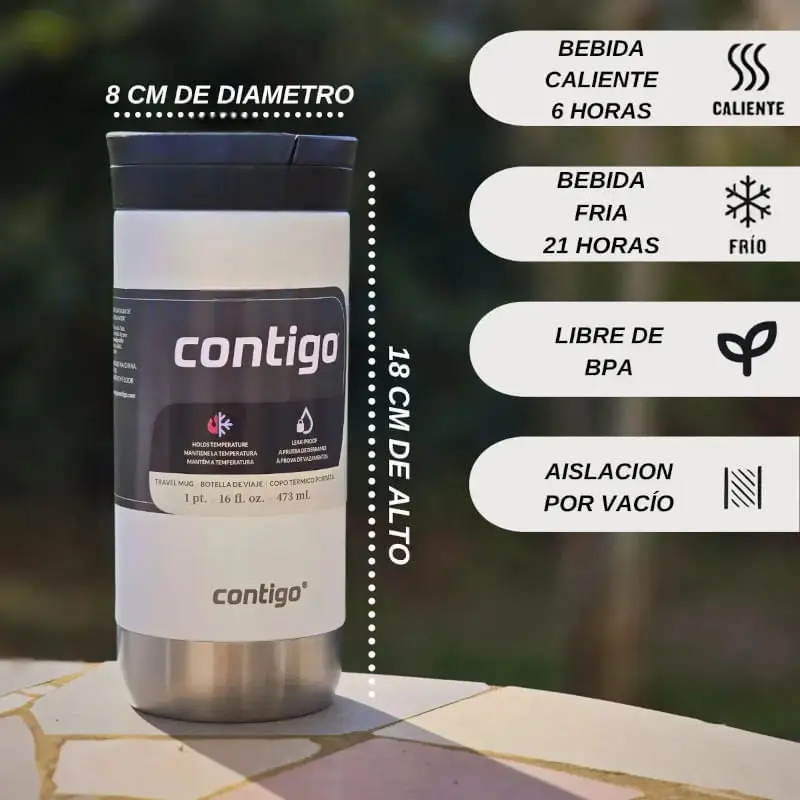 CONTIGO VASO HURON BLANCO X473 ML
