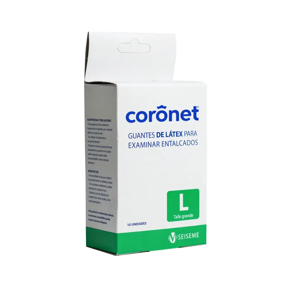 CORONET GUANTES LATEX X10 L 