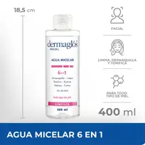 DERMAGLOS FACIAL AGUA MICELAR 6 EN 1 X400ML