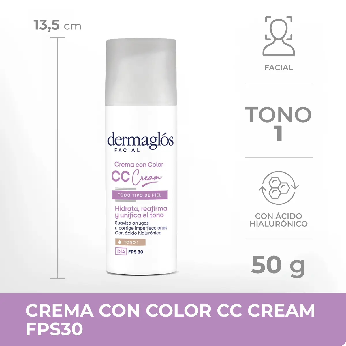 DERMAGLOS FACIAL CC CREAM X50 T.1