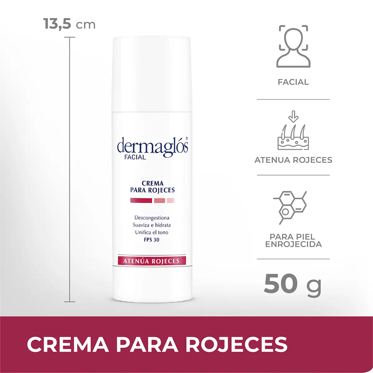 DERMAGLOS FACIAL EMULSION PARA ROJECES X50ML