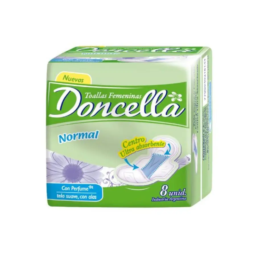 DONCELLA TOALLAS FEMENINAS NORMAL CON ALAS Y DEO X8UN