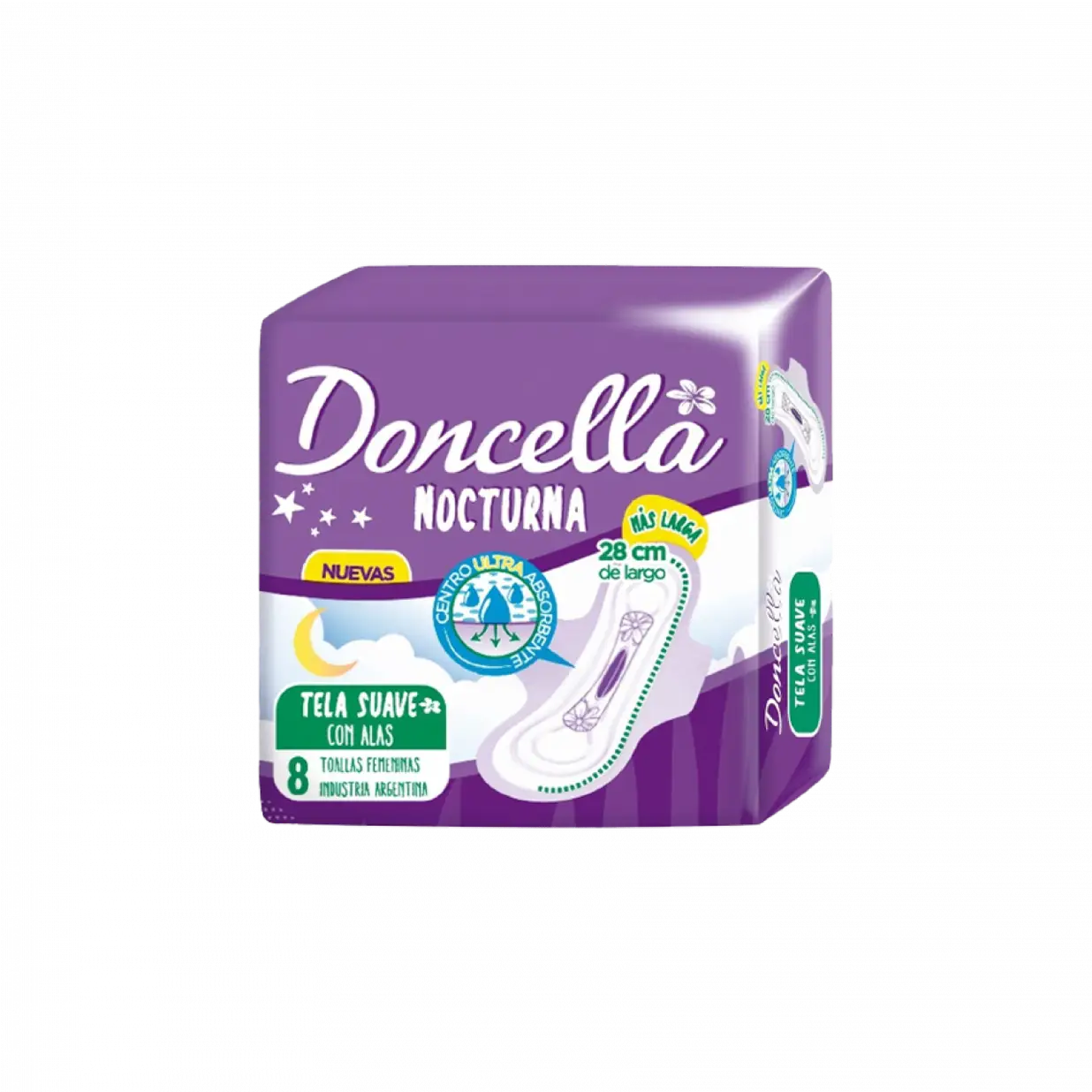 DONCELLA TOALLAS X8U NOCTURNAS ALAS POCKET