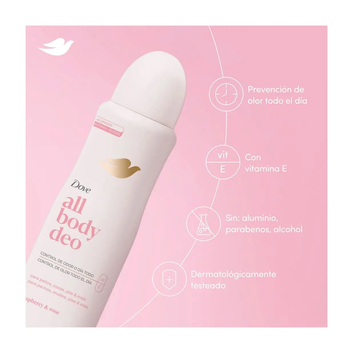DOVE ALL BODY DEO AERO RASPBERRY X150ML