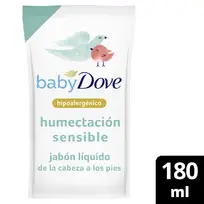 DOVE BABY JABÓN LÍQUIDO DP X180 HUMECTACIÓN SENSIBLE