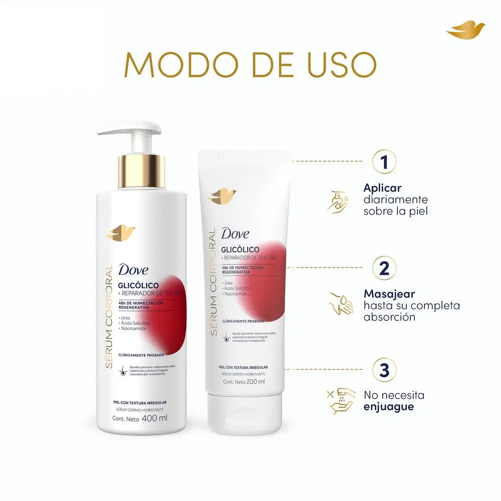 DOVE SERUM CORPORAL GLICOLIC X400 ML 