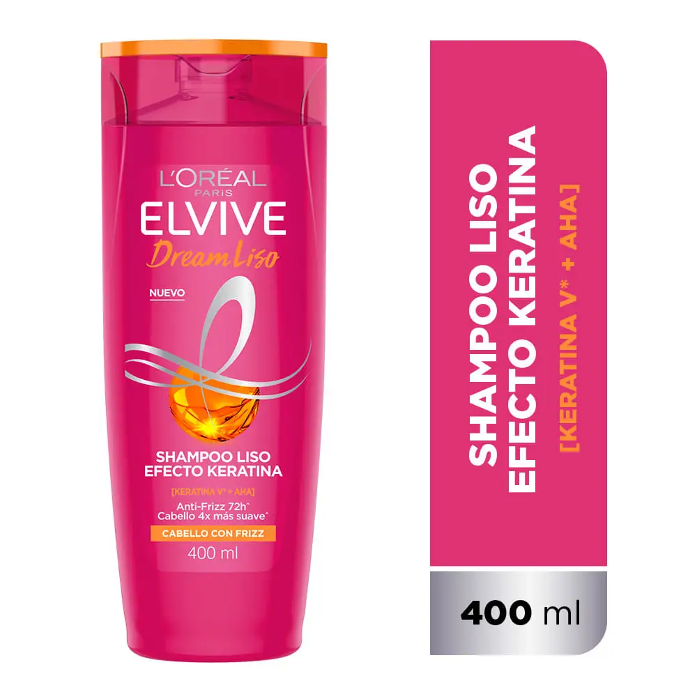 ELVIVE SHAMPOO DREAM LISO EFECTO KERATINA X400 ML.