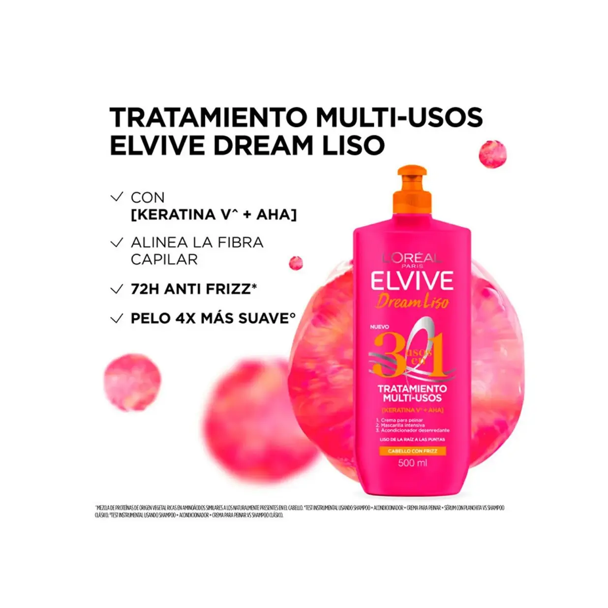 ELVIVE TRATAMIENTO 3EN1 DREAM LISO X500