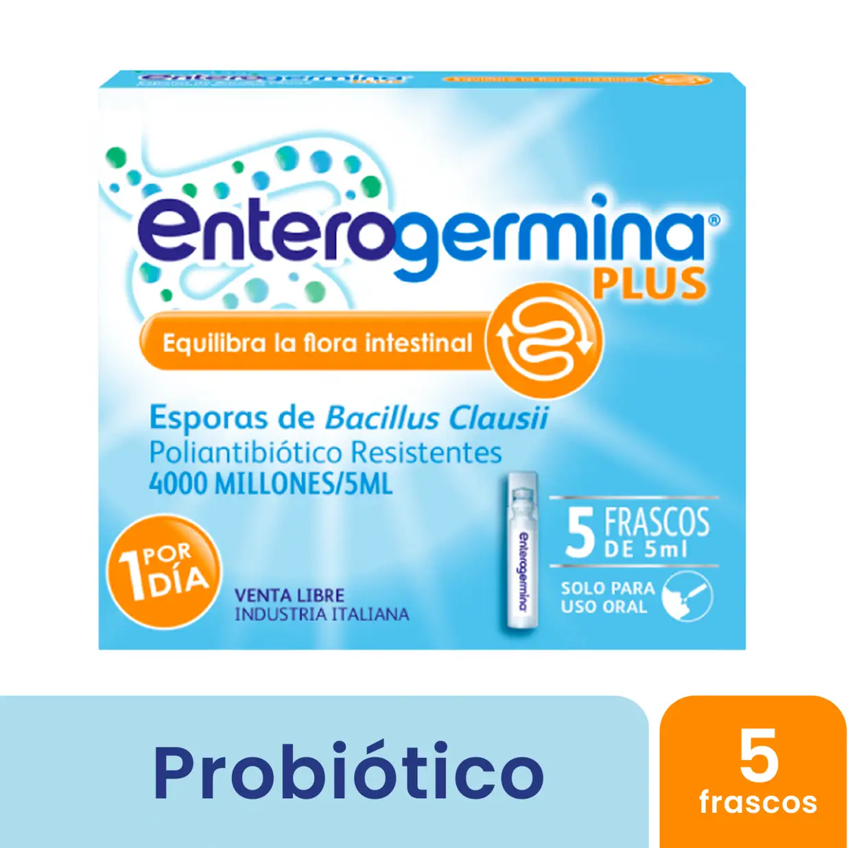 ENTEROGERMINA PLUS PROBIOTICO 5 AMPOLLAS X5ML 