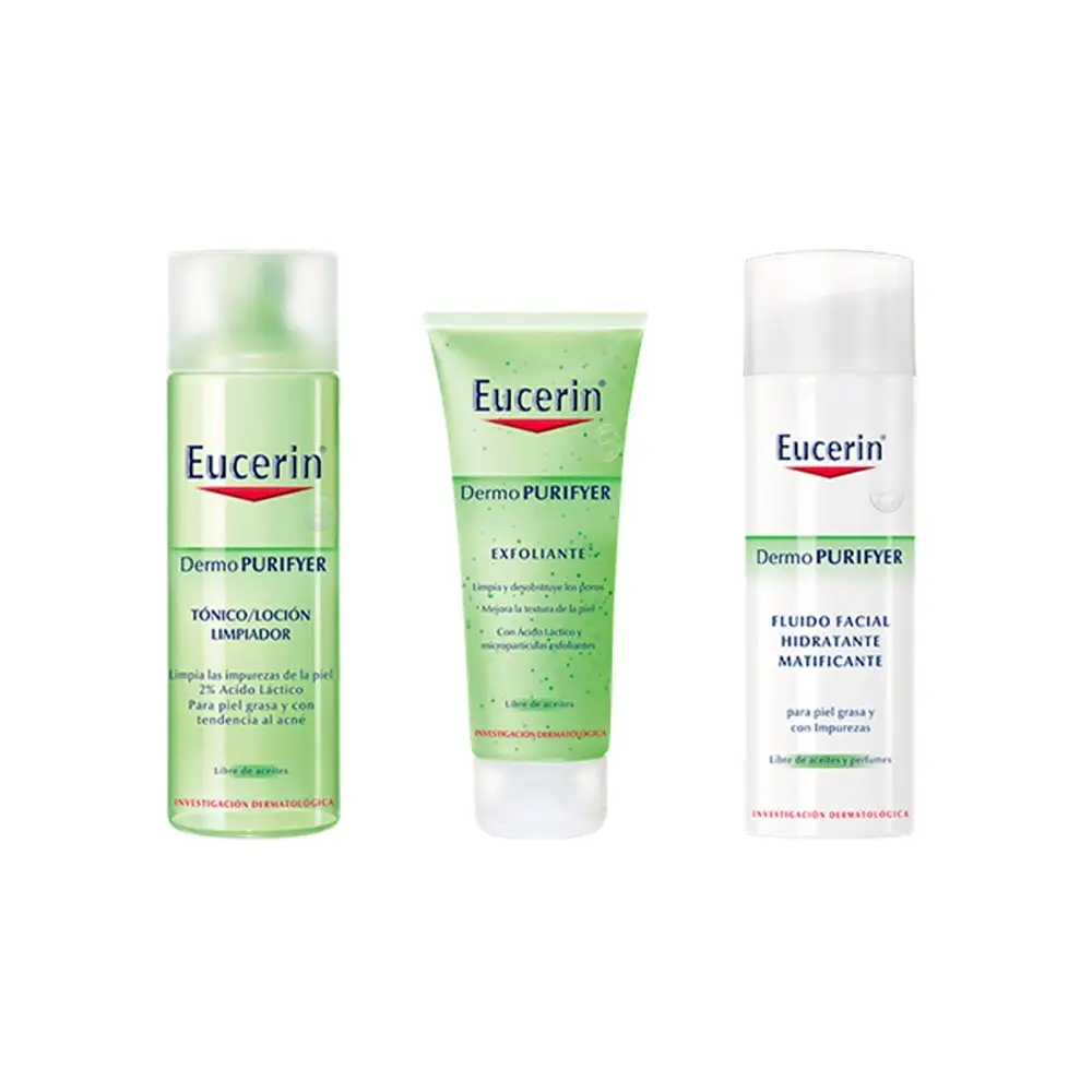 EUCERIN DERMOPURIFYER KIT (TÓNICO + EXFOLIANTE + HIDRAT