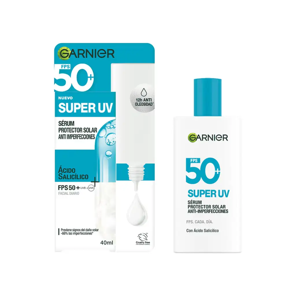 GARNIER SUPER UV SERUM PROTECTOR SOLAR ANTI IMP. X40 ML