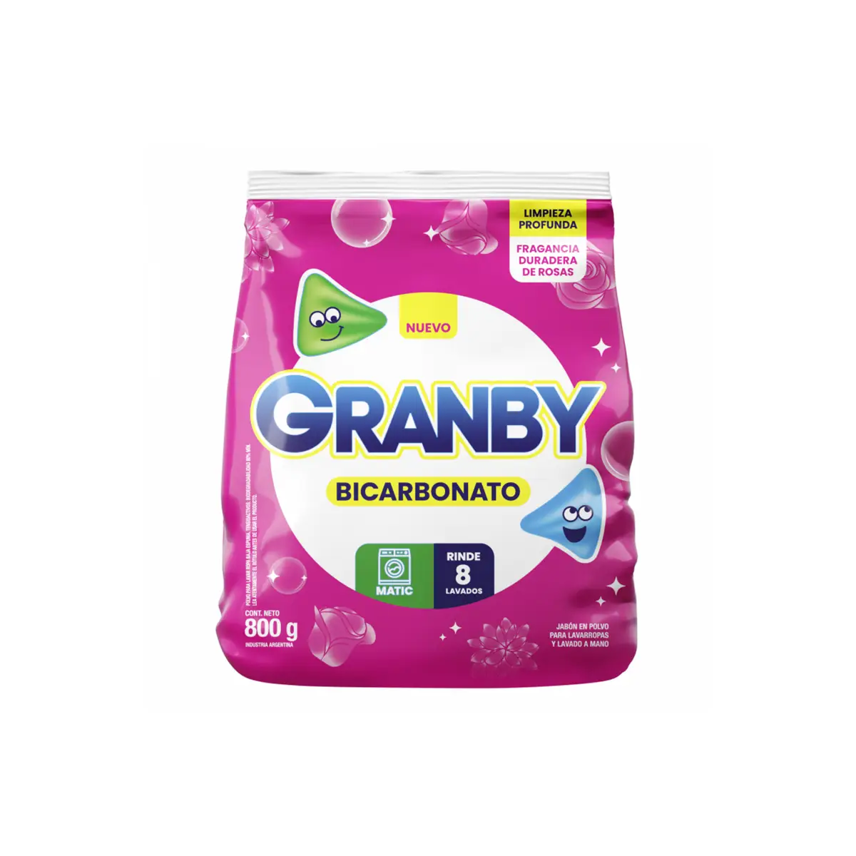 GRANBY POLVO MATIC ROSAS X 800 G 