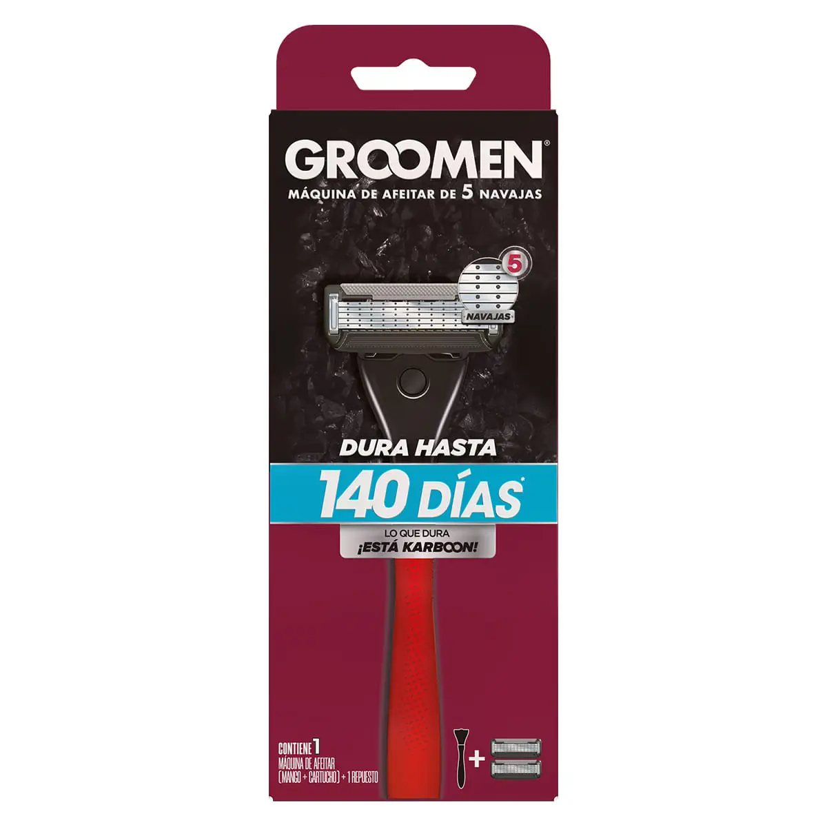 GROOMEN 500 MAQUINA DE AFEITAR 5 FILOS + 2 CARTUCHOS 