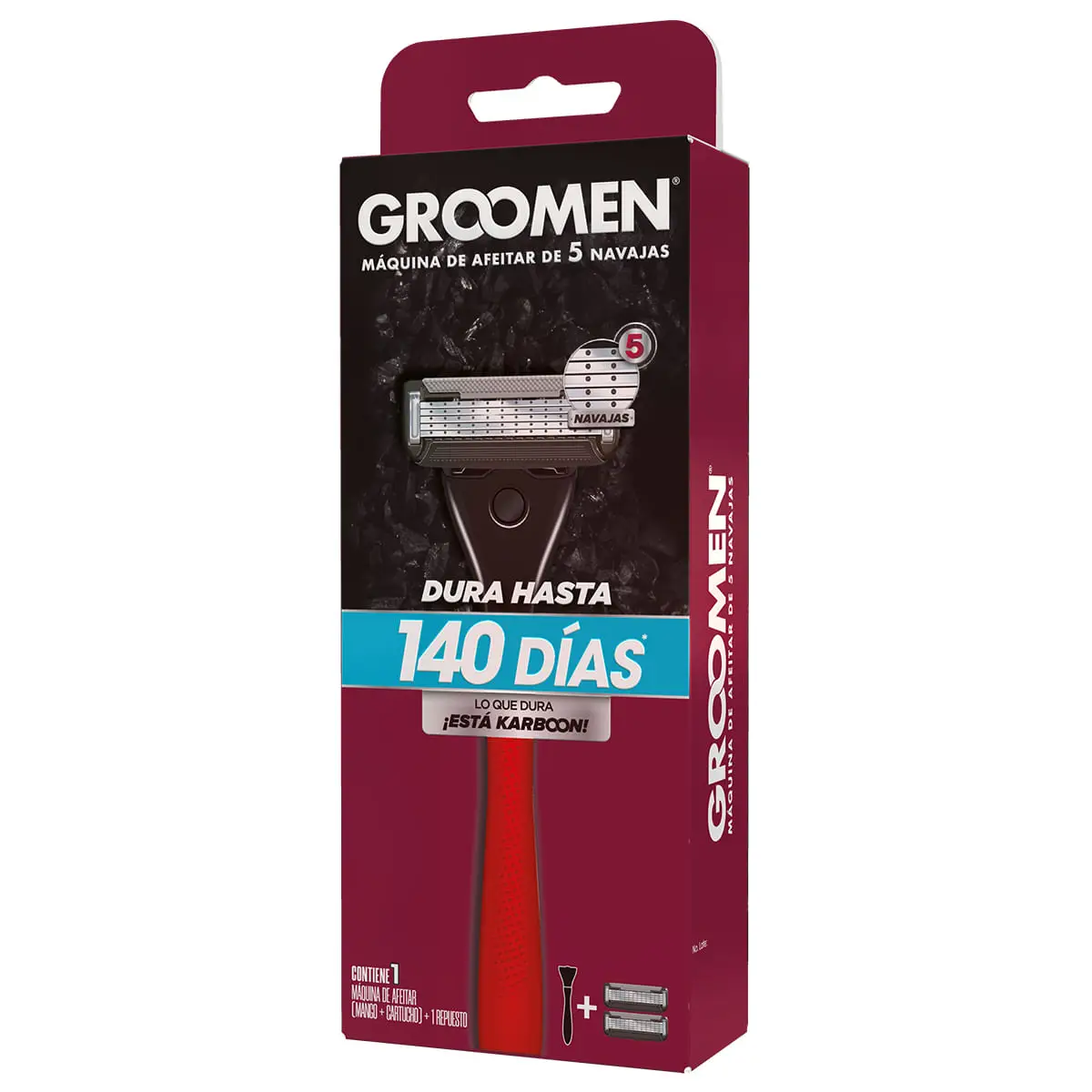 GROOMEN 500 MAQUINA DE AFEITAR 5 FILOS + 2 CARTUCHOS 