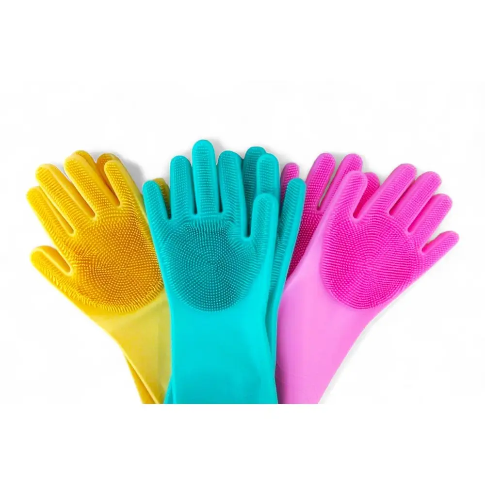 GUANTES DE SILICONA + ESPONJA C4422