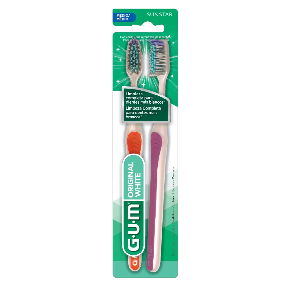 GUM CEPILLO ORIGINAL WHITE MEDIUM X2 