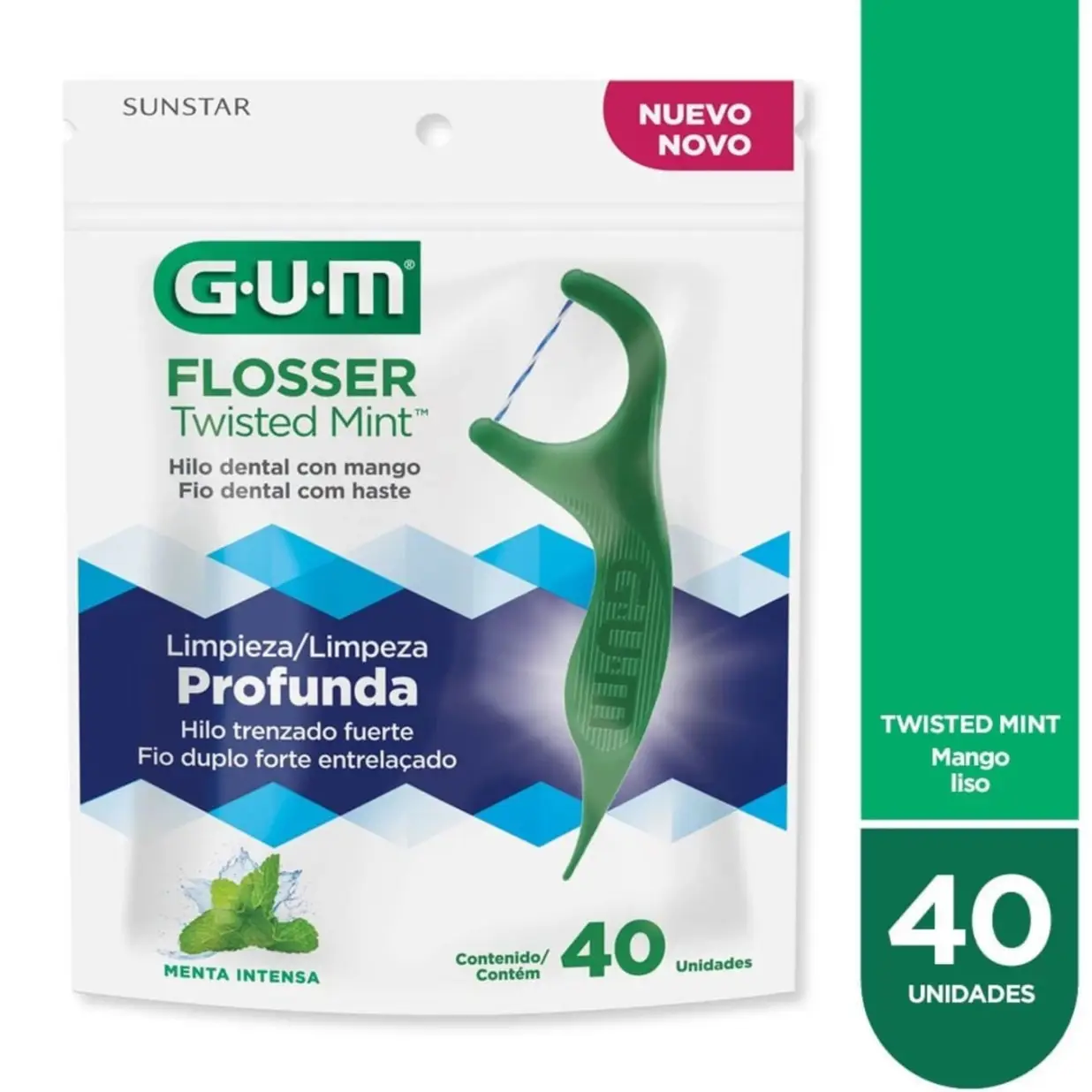 GUM HILO DENTAL CON MANGO DESCARTABLE TWISTED MINT X40