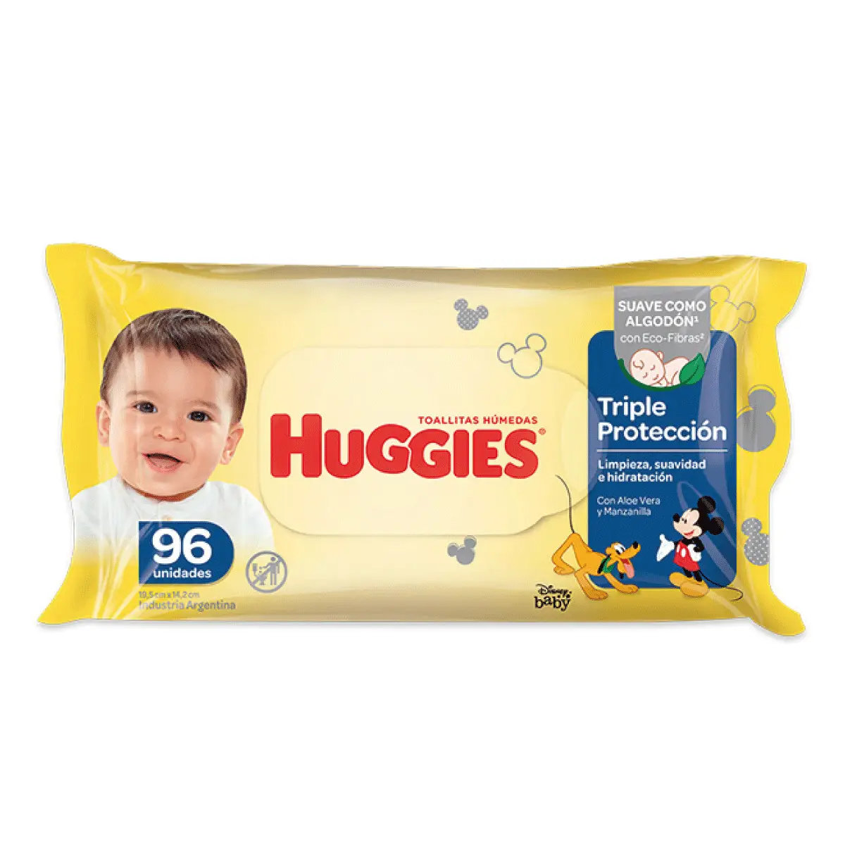 HUGGIES TOALLAS HUMEDAS TRIPLE PROTECCION X96U. 