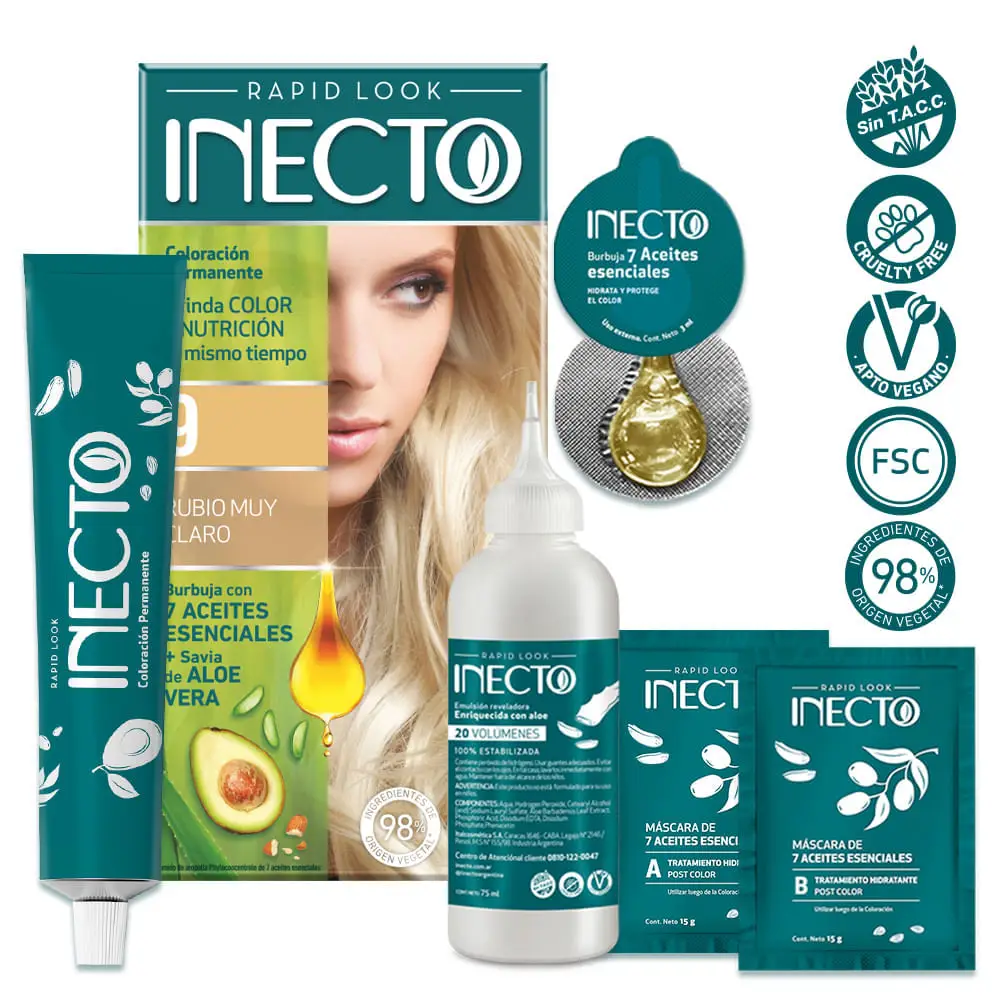 INECTO KIT 9 RUBIO MUY CLARO
