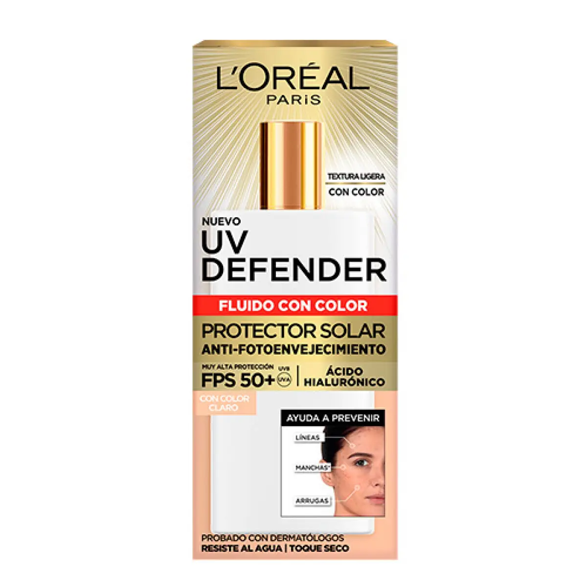 LOREAL UV DEFENDER FLUIDO INVISIBLE X40G TONO CLARO