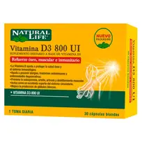 NATURAL LIFEVITAMINA D3 800UI X30 CÁPSULAS BLANDAS 