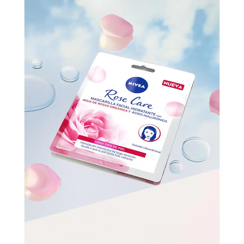 NIVEA ROSE MASCARILLA HIDRATANTE DE TELA X1