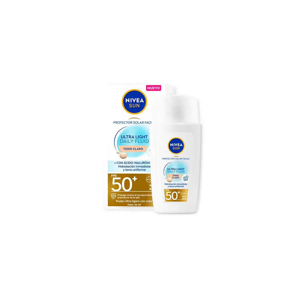 NIVEA SUN FPS 50 FACIAL ULTRA LIGHT FLUID TONO CLARO