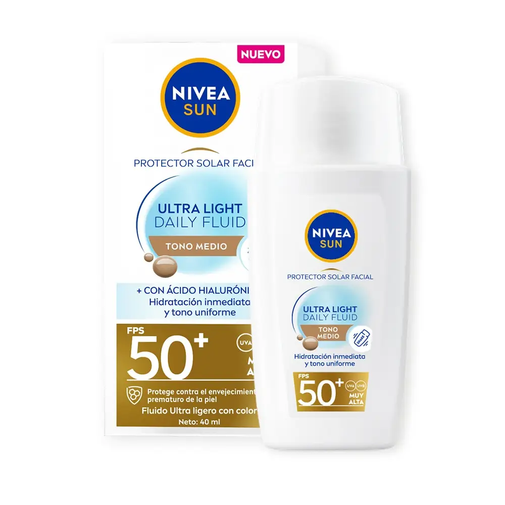 NIVEA SUN FPS 50 FACIAL UTRA LIGHT TONO MEDIO